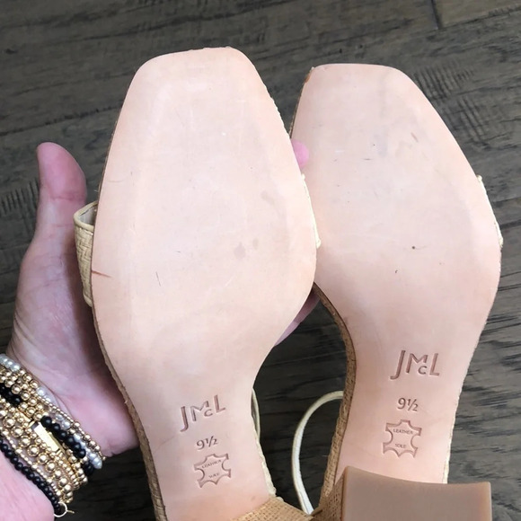J. McLauglin Madison raffia tan ankle strap sandals Sz 9.5 EUC - Picture 9 of 14